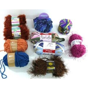 Lot Misc Yarn Skeins new and preowned eyelash ribbon nobo adelaide starbelle